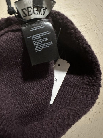 Zegna Mens Cashmere Beanie Hat Medium Purple Size One Size Italy