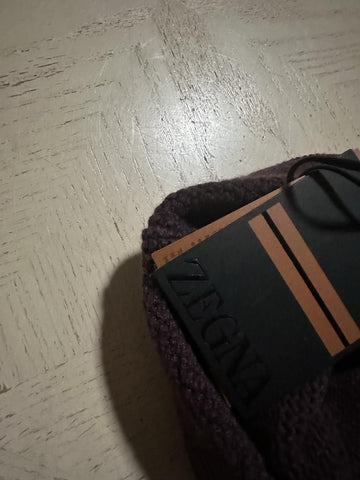 Zegna Mens Cashmere Beanie Hat Medium Purple Size One Size Italy