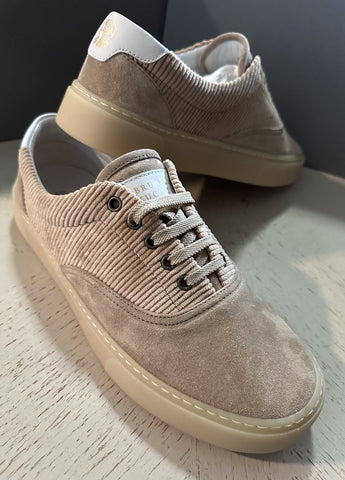 NIB $950 Brunello Cucinelli Men’s Suede Sneakers Shoes Beige 9 US/42 Eu