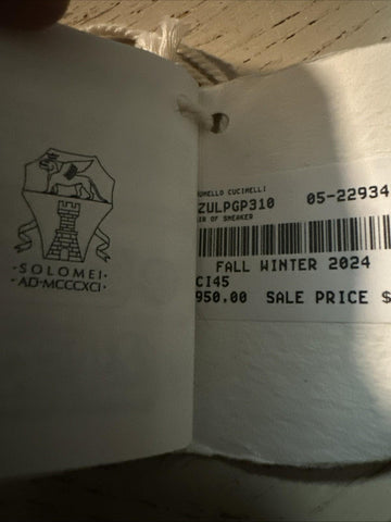 NIB $950 Brunello Cucinelli Men’s Suede Sneakers Shoes Beige 9 US/42 Eu