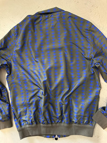 NWT  Kiton Men Diamond-Print Windbreaker Track Jacket BLUE OLIVE 50/S