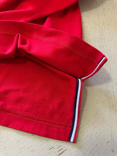 New Thom Browne Men Logo 4-Bar Graphic Jersey Cotton T-Shirt Red Size 3/L Italy