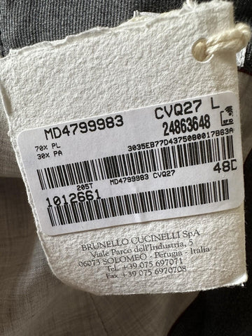 NWT Brunello Cucinelli Men Logo Print Baseball Cap Hat Off White Size L