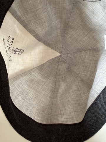 NWT Brunello Cucinelli Men Logo Print Baseball Cap Hat Off White Size L