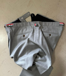 New $3680 THOM BROWNE Men Notch Lapel Wool Suit LT Gray Size 3/52 Eu/42 US Italy