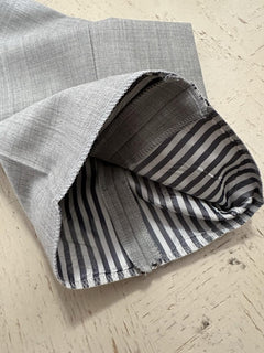 New $3680 THOM BROWNE Men Notch Lapel Wool Suit LT Gray Size 3/52 Eu/42 US Italy