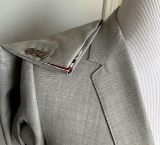 New $3680 THOM BROWNE Men Notch Lapel Wool Suit LT Gray Size 3/52 Eu/42 US Italy