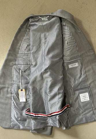 New $3680 THOM BROWNE Men Notch Lapel Wool Suit LT Gray Size 3/52 Eu/42 US Italy