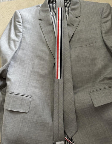 New $3680 THOM BROWNE Men Notch Lapel Wool Suit LT Gray Size 3/52 Eu/42 US Italy