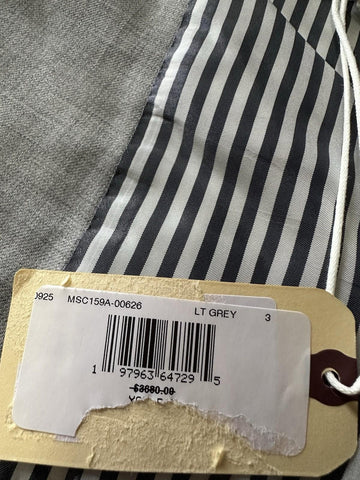 New $3680 THOM BROWNE Men Notch Lapel Wool Suit LT Gray Size 3/52 Eu/42 US Italy