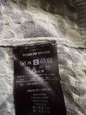 Giorgio Armani Long Sleeve Grew Neck Wool sweater Gray 52 Eu/ L Italy