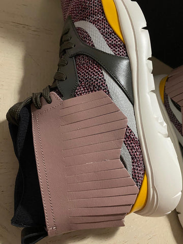 NIB $945 Valentino Garavani Colorblock&Leather Sneakers Lipstick 8 US/41 E Italy