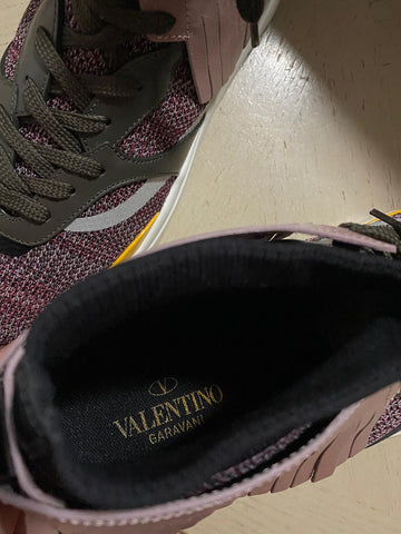 NIB $945 Valentino Garavani Colorblock&Leather Sneakers Lipstick 8 US/41 E Italy