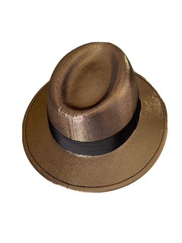 NWT $895 Saint Laurent Men Lane Felt Fedora Hat Gold Size M Italy