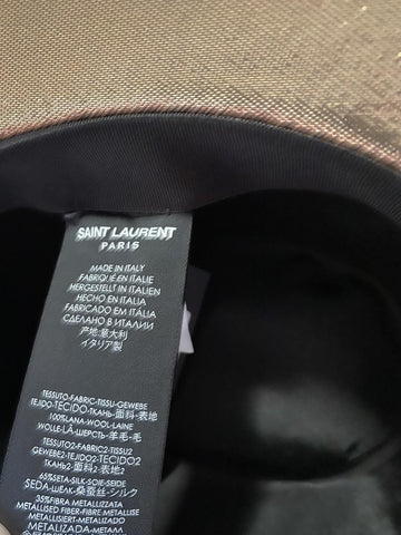 NWT $895 Saint Laurent Men Lane Felt Fedora Hat Gold Size M Italy