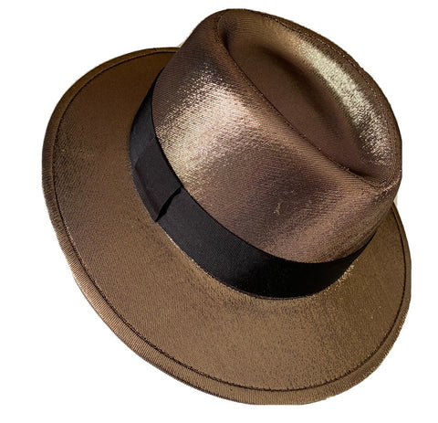 NWT $895 Saint Laurent Men Lane Felt Fedora Hat Gold Size L Italy