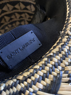 NWT  Saint Laurent Maui Hat Beige/Black Size 59 ( XL ) Italy