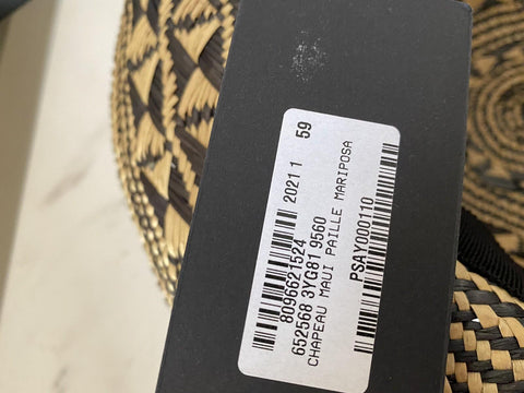 NWT  Saint Laurent Maui Hat Beige/Black Size 59 ( XL ) Italy