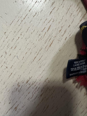 New Polo Ralph Lauren Mens Fringe-Trim Tartan Wool Tie Red Italy