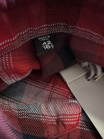 New $750 TOM FORD Men Shirt Red/Black Size 42/16.5 Italy