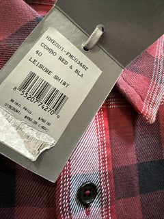 New $750 TOM FORD Men Shirt Red/Black Size 40/15 3/4 Italy