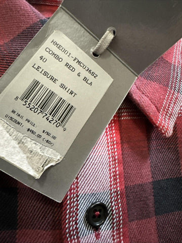 New $750 TOM FORD Men Shirt Red/Black Size 40/15 3/4 Italy