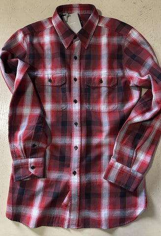 New $750 TOM FORD Men Shirt Red/Black Size 40/15 3/4 Italy