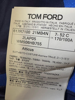 NWT $6950 TOM FORD Men Atticus Suit Royal Blue 42 US/52 Eu Italy