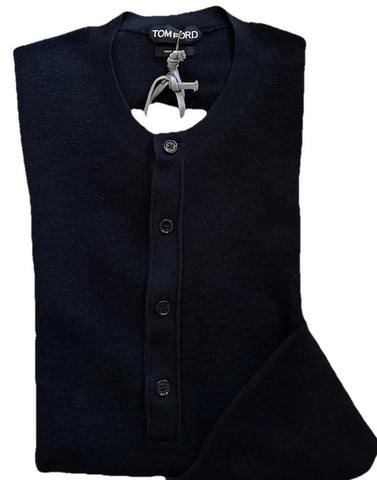 NWT $1790 TOM FORD Men’s Wool/Silk Crewneck Sweater Black Size 54 Eu/XL Italy