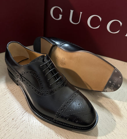 NIB $1300 Gucci Men’s Leather Oxford Shoes Black 8.5 US/7.5 UK Italy