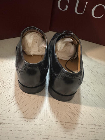 NIB $1300 Gucci Men’s Leather Oxford Shoes Black 8.5 US/7.5 UK Italy