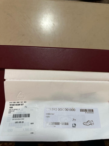 NIB $1300 Gucci Men’s Leather Oxford Shoes Black 8.5 US/7.5 UK Italy