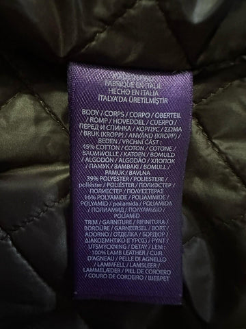 New $2690 Ralph Lauren Collection Katie Cotton-Blend Wading Jacket MOCHA 10/46