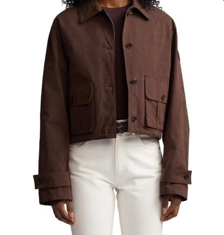 New $2690 Ralph Lauren Collection Katie Cotton-Blend Wading Jacket MOCHA 10/46