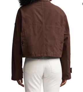 New $2690 Ralph Lauren Collection Katie Cotton-Blend Wading Jacket MOCHA 10/46
