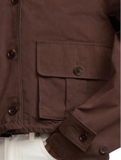 New $2690 Ralph Lauren Collection Katie Cotton-Blend Wading Jacket MOCHA 10/46