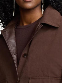New $2690 Ralph Lauren Collection Katie Cotton-Blend Wading Jacket MOCHA 10/46