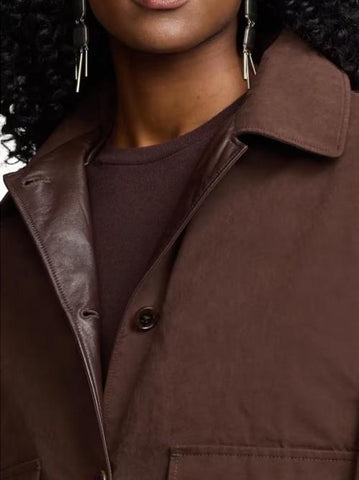 New $2690 Ralph Lauren Collection Katie Cotton-Blend Wading Jacket MOCHA 10/46