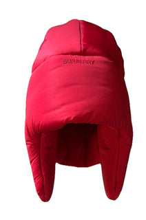NWT $890 Burberry Men  Oversized Padded Cap Har BRIGHT RED One Size