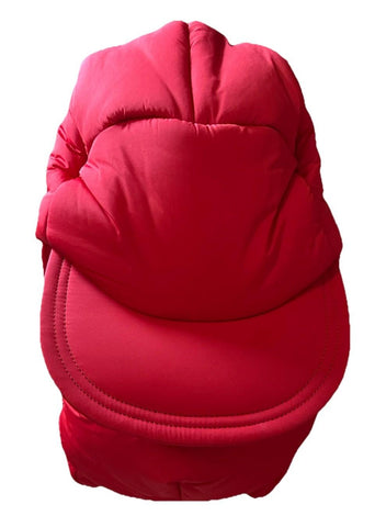 NWT $890 Burberry Men  Oversized Padded Cap Har BRIGHT RED One Size