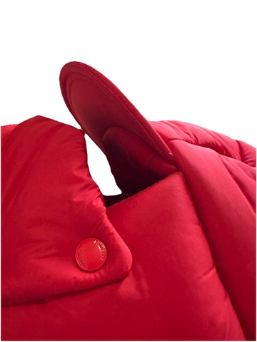 NWT $890 Burberry Men  Oversized Padded Cap Har BRIGHT RED One Size