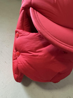 NWT $890 Burberry Men  Oversized Padded Cap Har BRIGHT RED One Size