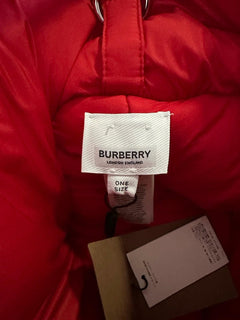 NWT $890 Burberry Men  Oversized Padded Cap Har BRIGHT RED One Size