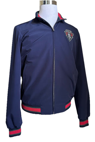 New $2580 Gucci Men Iconic Bomber Jacket Coat DK Blue 48 Eu/M 343935