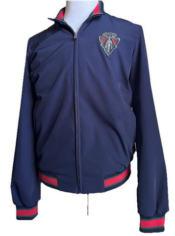 New $2580 Gucci Men Iconic Bomber Jacket Coat DK Blue 48 Eu/M 343935