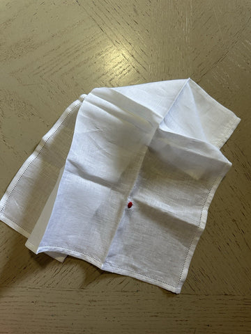 Kiton Cotton Pocket Square White One Size New