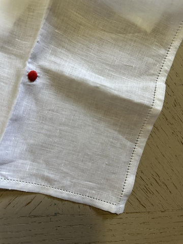 Kiton Cotton Pocket Square White One Size New