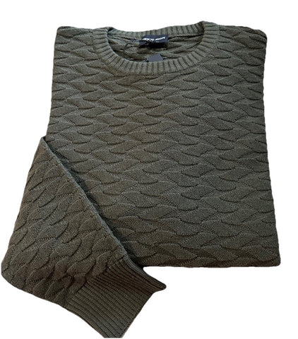 Giorgio Armani Men Grewneck Sweater Green 54 Eu/XL US New $1195