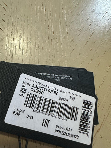 NWT Giorgio Armani Mens T Shirt Navy 46 Eu/S US Made In Italy