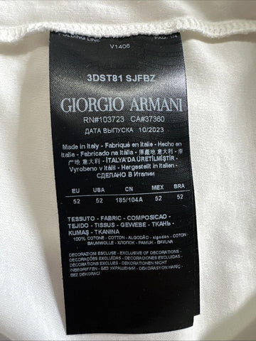 NWT Giorgio Armani Mens T Shirt White 52 Eu/L US Made In Italy